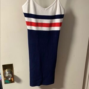 Stylish Navy and Red Striped Dress